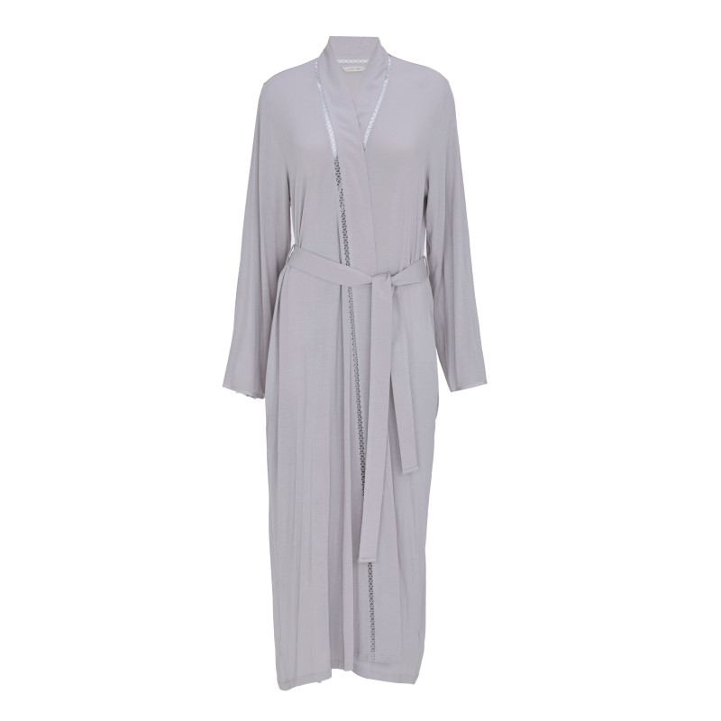 Халат жіночий Nora Rose Willow 2369 довгий трикотажний із модалу 24/5XL Сірий (5051877660212)
