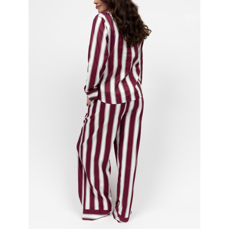 Піжама жіноча Cyberjammies Yasmin 5083-5084 7XL Бордово-білий зі смугастим принтом (5051877609396)
