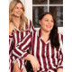 Піжама жіноча Cyberjammies Yasmin 5083-5084 7XL Бордово-білий зі смугастим принтом (5051877609396)