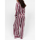 Піжама жіноча Cyberjammies Yasmin 5083-5084 S Бордово-білий зі смугастим принтом (5051877609303)