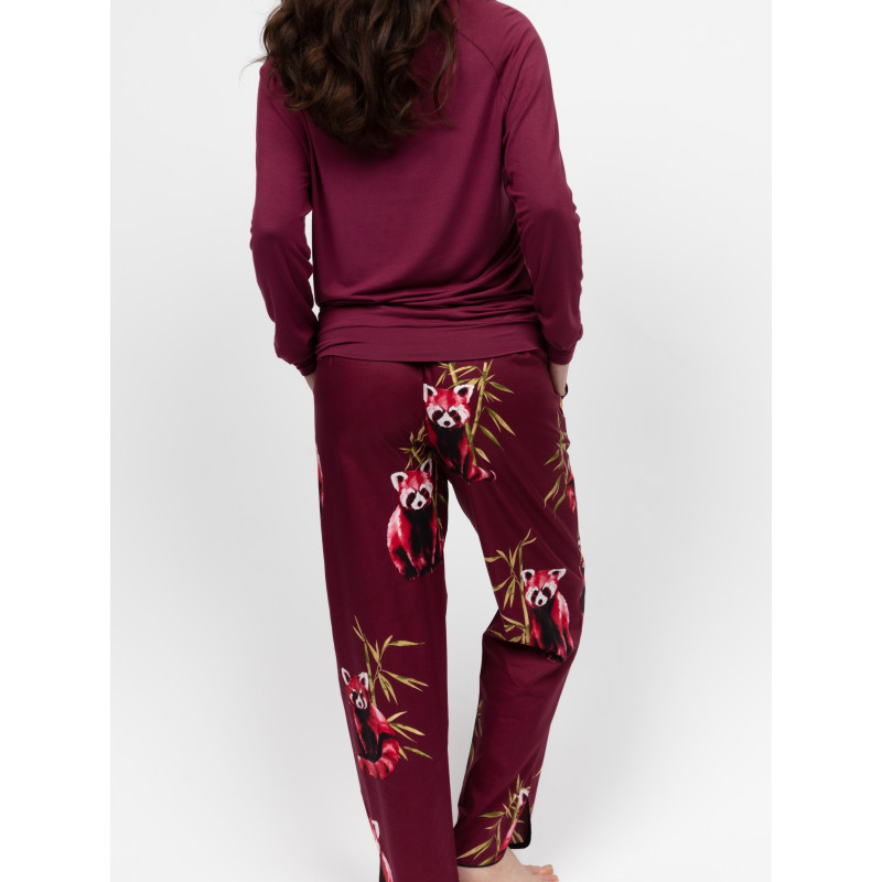 Піжама жіноча Cyberjammies Yasmin 5087-5082 XXL Бордовий з принтом панди (5051877609822)