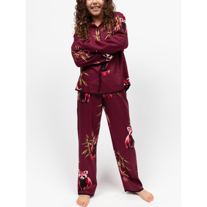 Піжама для дівчинки Cyberjammies Yasmin 7220PAN 8-9 лет/134 см Бордовий з принтом панди (5051877619241)
