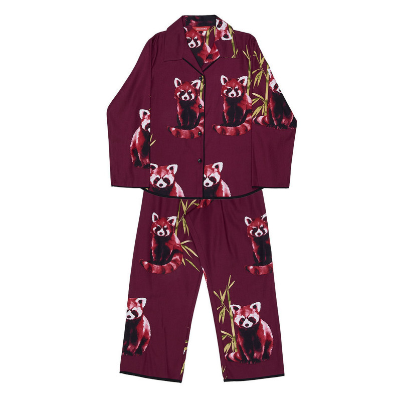 Піжама для дівчинки Cyberjammies Yasmin 7220PAN 8-9 лет/134 см Бордовий з принтом панди (5051877619241)
