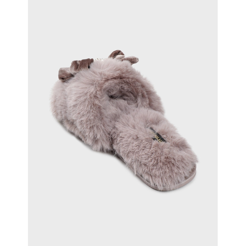 Жіночі капці Pretty You London Anya Mink домашні сірі м’які L(39-40) Сірий (ZIK0000031019)