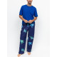 Пижама мужская Cyberjammies Aspen 6323/6324 S Синій з принтом черепахи (5051877656109)
