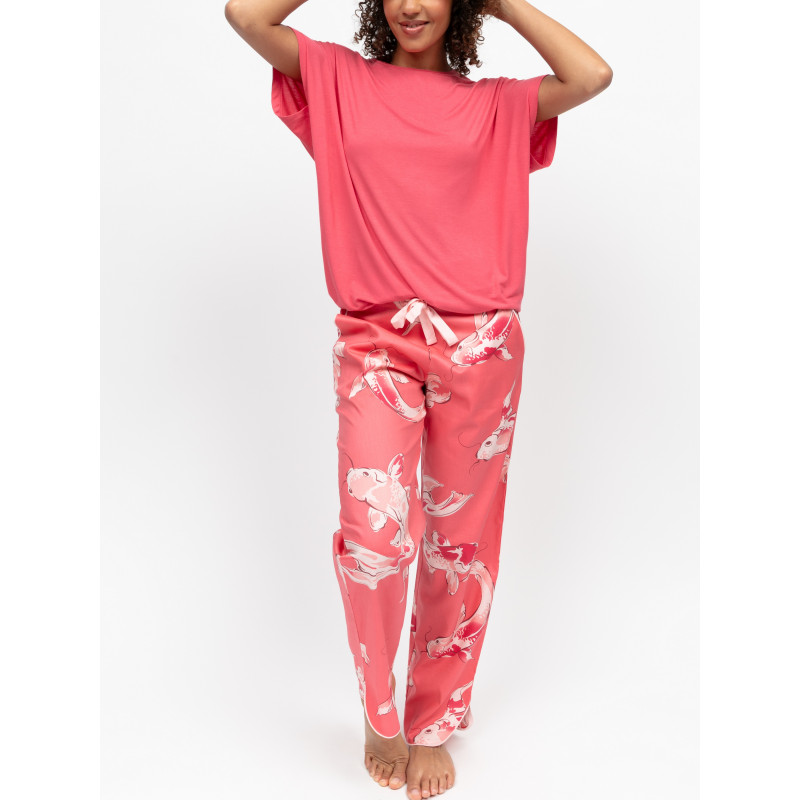 Піжама жіноча Cyberjammies Amelia 5400-5390 20/3XL Кораловий з принтом рибок (5051877645400)