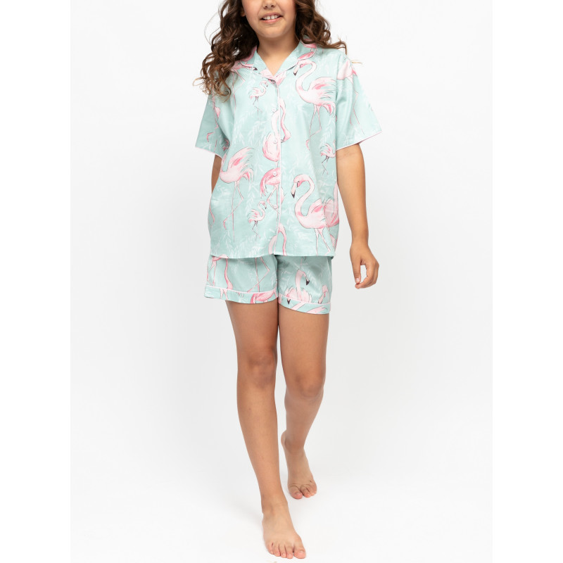Піжама для дівчинки Cyberjammies Francesca 7241 8-9 лет/134 см М'ятний з принтом фламінго (5051877653962)