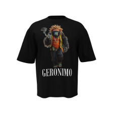 Футболка чоловіча Geronimo Rasta Gorila Black чорна бавовняна Oversize з дизайнерським принтом One size Чорний з  принтом горили (3800999041100)