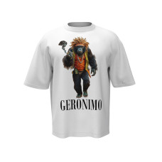Футболка чоловіча Geronimo Rasta Gorila White біла 100% бавовна Oversize з дизайнерським принтом One size Білий з  принтом горили (3800999041094)
