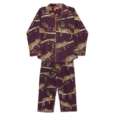 Піжама дитяча унісекс Cyberjammies Wild Slumber 3310 з бавовни та модалу для сімейного образу 4-5 років/110 см Фіолетовий з принтом леопардів (5051877697270)