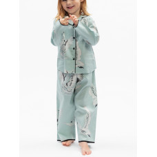 Піжама для дівчинки Cyberjammies Grace 7287 комфортний домашній одяг м’яка тканина сімейна колекція 4-5 років/110 см М'ятний з принтом лебедів (5051877696792)