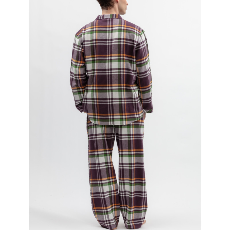 Піжама чоловіча Cyberjammies Wild Slumber 3252-3253 зі 100% бавовни з начісуванням family look S Фіолетовий у клітинку (5051877694712)