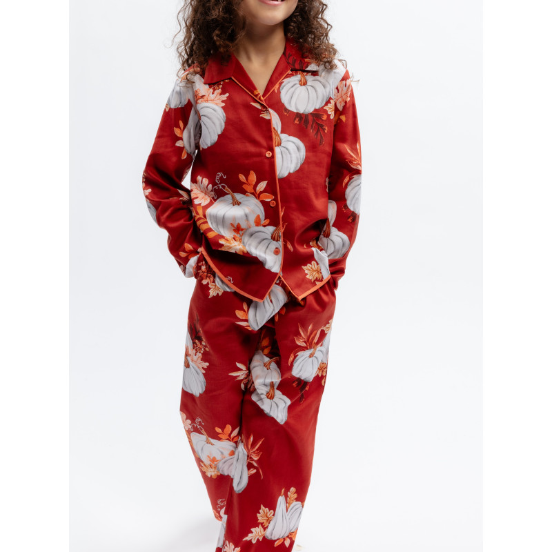 Піжама для дівчинки Cyberjammies Pumpkin 7298 з м’якої суміші бавовни та модалу 6-7 лет/122см Помаранчевий з гарбузовим принтом (5051877697102)