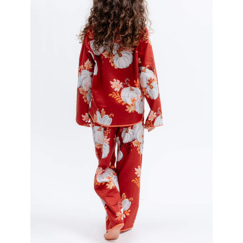 Піжама для дівчинки Cyberjammies Pumpkin 7298 з м’якої суміші бавовни та модалу 8-9 лет/134 см Помаранчевий з гарбузовим принтом (5051877697119)