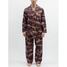 Піжама чоловіча Cyberjammies Wild Slumber 3328-3255 з бавовни та модалу для стильного сімейного образу L Фіолетовий з принтом леопардів (5051877694859)
