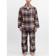 Піжама чоловіча Cyberjammies Wild Slumber 3252-3253 зі 100% бавовни з начісуванням family look L Фіолетовий у клітинку (5051877694736)