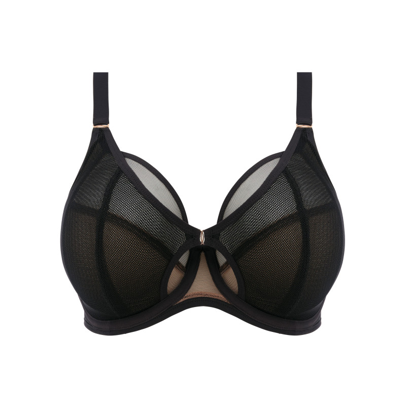 Бюстгальтер Elomi Kintai 301202 plunge з глибоким вирізом та декоративною сіткою 85K Black (889501666515 )