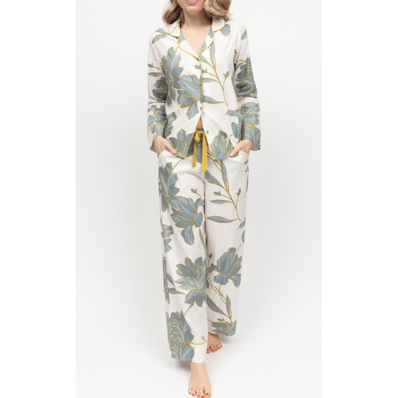 Піжама жіноча Cyberjammies Piper 0426 0427 з широкими штанами для комфорту і свободи 20/3XL Білий з квітковим принтом (5051877521681)