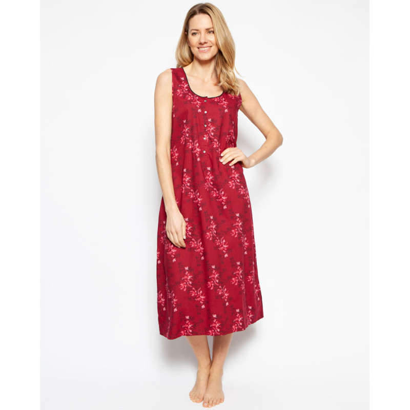 Нічна сорочка Nora Rose Violet 1335 (10/S, Burgundy Floral Print)