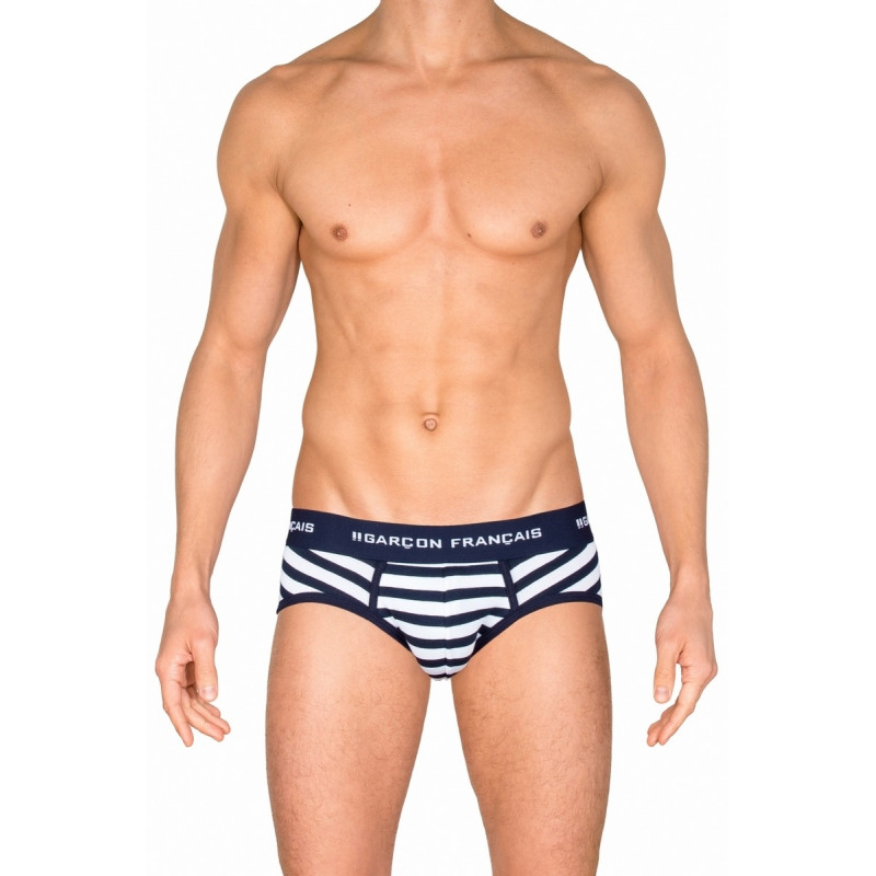 Труси сліпи Garçon Français Slip16 (M, Marine Blanc)