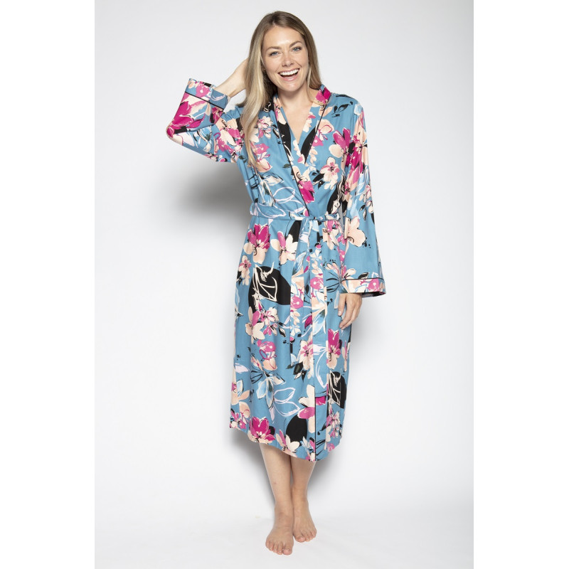 Халат жіночий Cyberjammies Hannah 4729 (12/M, Бирюзовый с цветочным принтом)